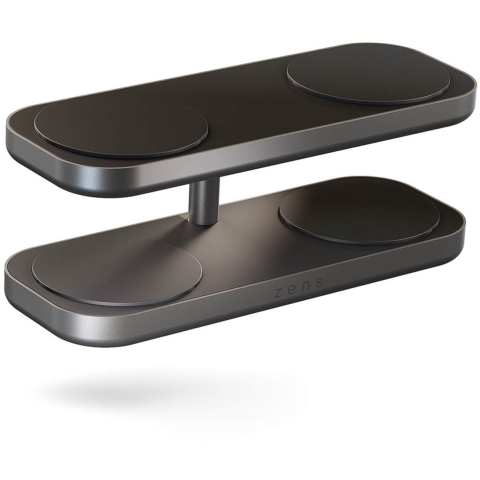 ZENS 4-in-1 Draadloze Oplader 15W met Standaard en MagSafe Magneet Zwart