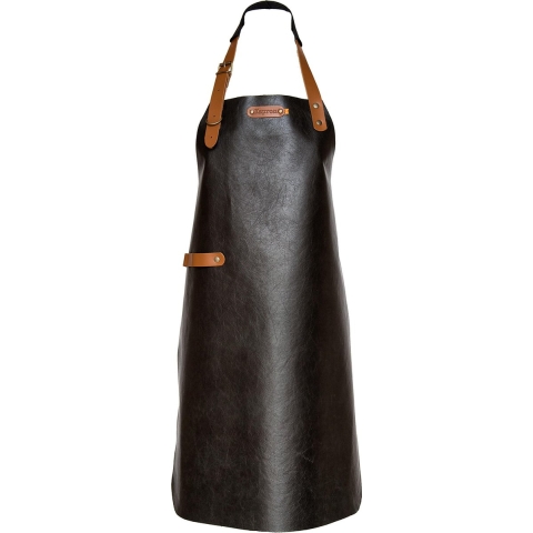 Xapron Leren Schort met Nekband 'Zwart New York' XL - 89cm