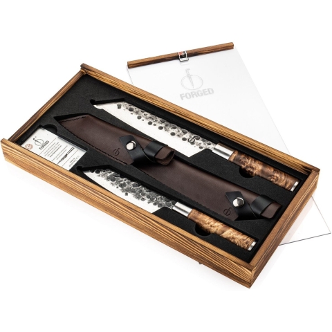 Forged Bunka Messenset VG10 met lederen hoezen