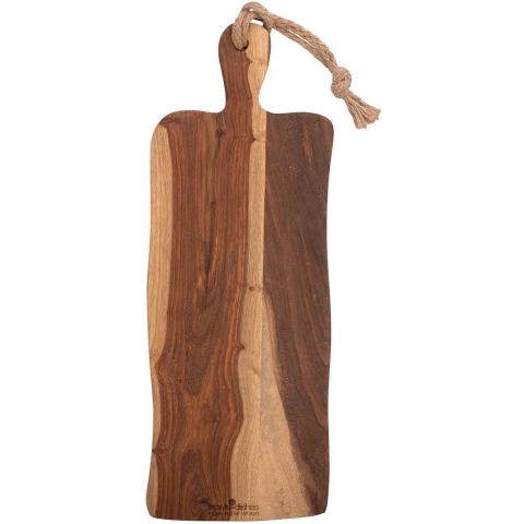 Bowls and Dishes Pure Rose Wood Serveerplank rustiek met handvat 49 cm