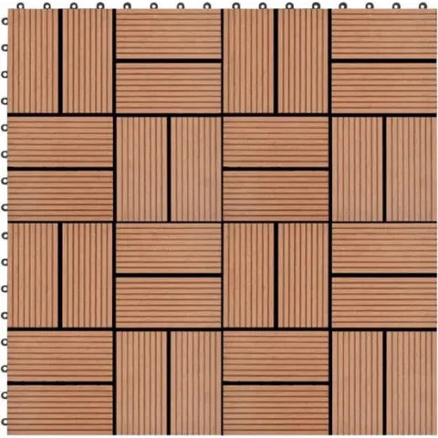11 st Terrastegel 30x30 cm 1 m² HKC bruin