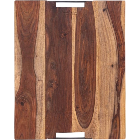 Bowls and Dishes Pure Rose Wood Serveerplank 2 metalen handvatten 50 x 40 cm