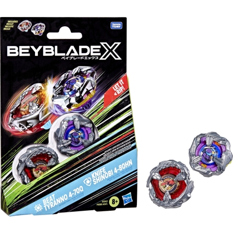 Spinning top Hasbro Beyblade X Beat Tyranno 4-70q & Knife Shinobi 4-80hn