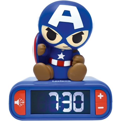 Nachtlampje met geluiden Lexibook Captain America 3D