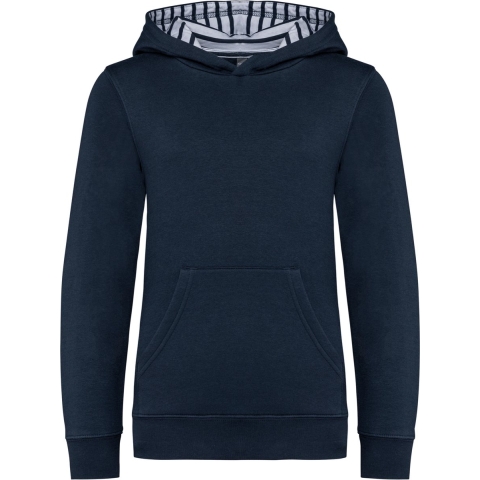 Sweater met contrasterende capuchon en kindermotieven Kariban