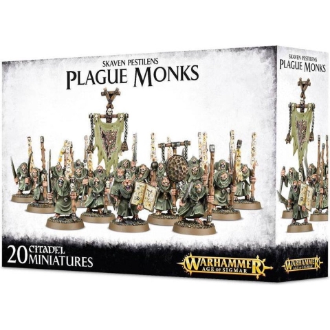 Set van 20 figuurtjes Games Workshop Warhammer AoS - Skaven Pestilens Plague Monks