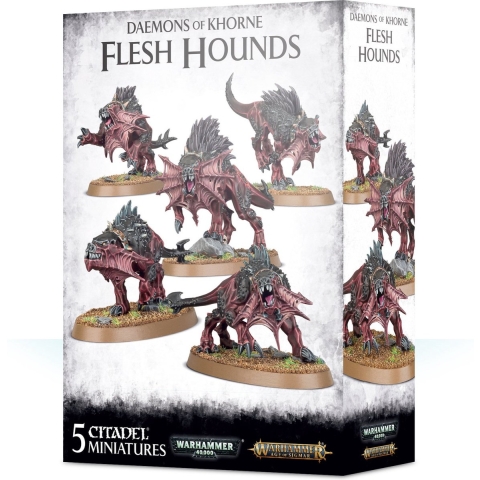 Set van 5 figuurtjes van 20 stuks Games Workshop Warhammer AoS & 40k - Daemons Of Khorne Flesh Hounds