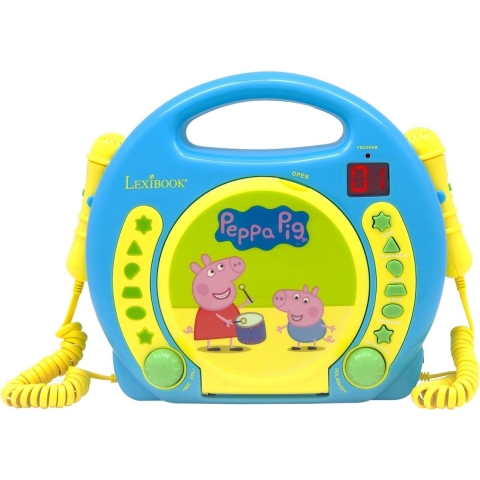 Draagbare cd-speler muziekset + 2 peppa pig microfoons Lexibook