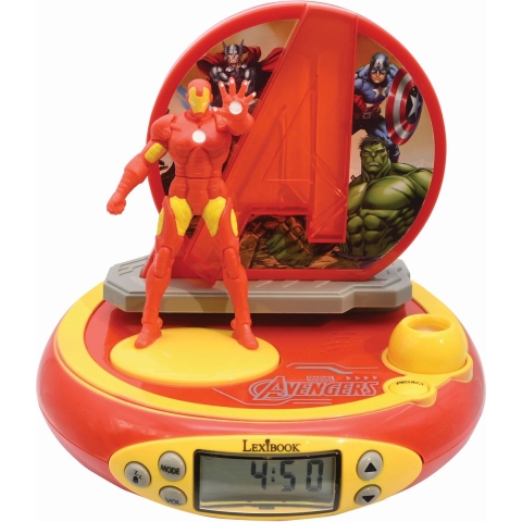 Avengers projector wekker met 3d iron man en superhelden geluiden Lexibook