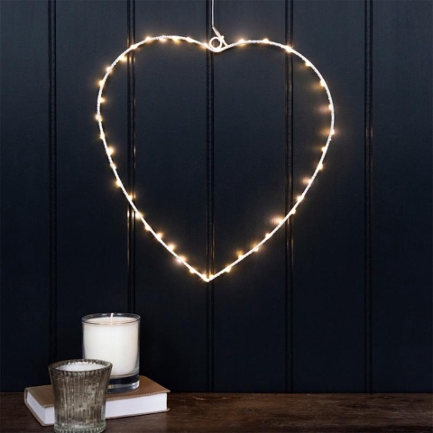 Metalen hart LED wanddecoratie voor kinderen Rex London