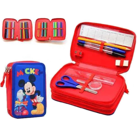 Drievoudig pennenetui voor kinderen Perona Disney Mickey