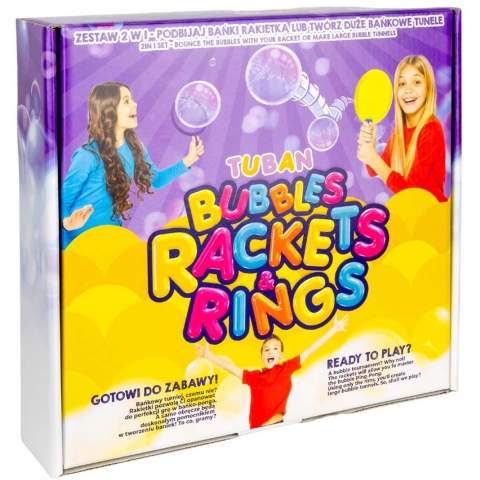 Buiten spelset met rackets en ringen voor zeepbellen Tuban