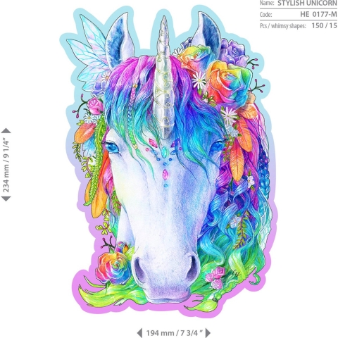 Houten puzzel van 150 stukken eenhoorn Wooden.City