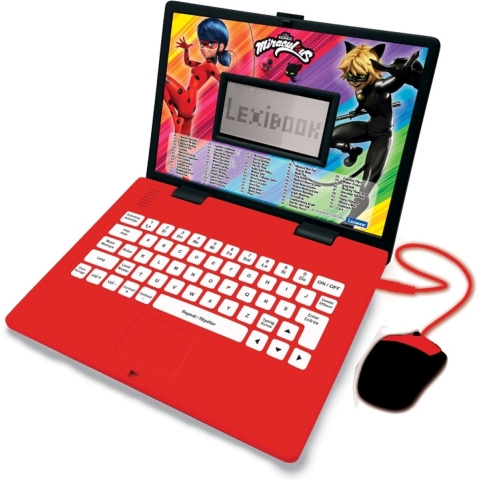 Bilingual sprekende laptop educatieve spellen - 124 activiteiten in het Frans en Engels Lexibook Miraculous