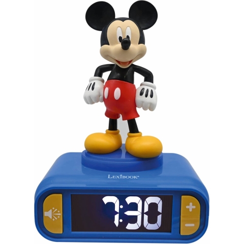 Digitale wekker met nachtlicht en geluidseffecten voor kinderen Lexibook Mickey 3D
