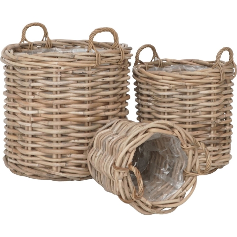 Rieten opbergmand House Nordic Burton (x3)