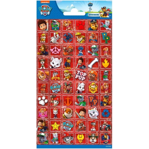 Nickelodeon Stickerset Paw Patrol Junior Rood 60 Stuks