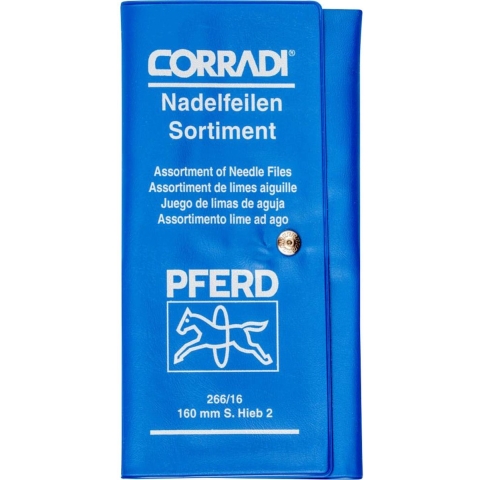 PFERD TOOLS 12314084 CORRADI naaldvijlenset Zwitserse kap 2 in PVC-roltas Lengte 160 mm 1 stuk(s)