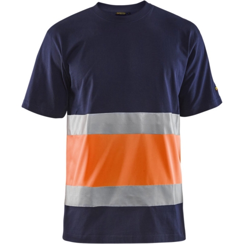 Blåkläder T-Shirt High-Vis 33871030 | Marineblauw/Oranje | Maat L - 7330509616253