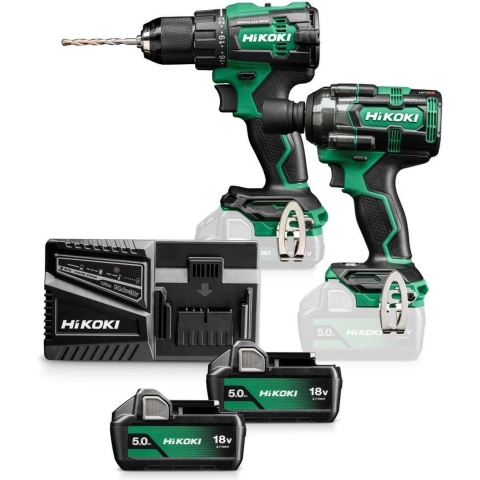 Hikoki KC18DEWMZ | Combopack | DV18DE + WR18DH | 18 V | 2 x 5,0 Ah accu + lader | In HSC III koffer - KC18DEWMZ