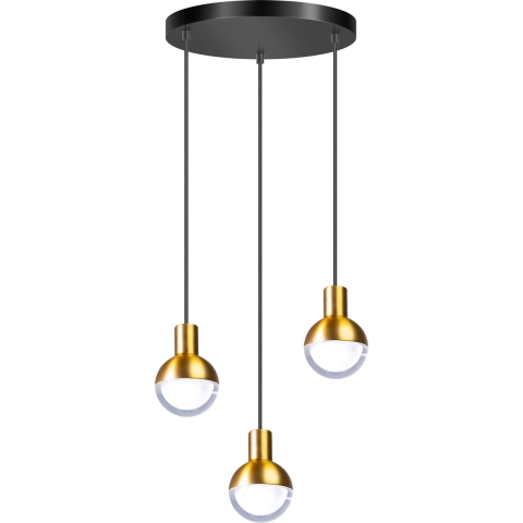 ETH Drop - hanglamp - Ø 30 x 200 cm - zwart en goud