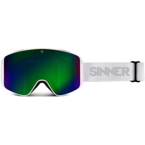 Sinner AURA skibril mat wit/groen + extra roze S1 lens