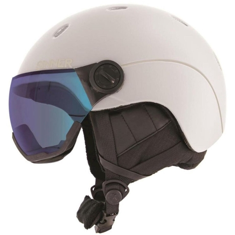 Sinner TITAN VISOR TRANS+ lens skihelm wit, 50-54 cm