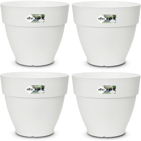 Bloempot set van 4 wit 20x17cm 32L