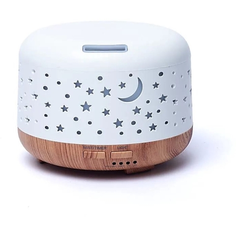 Eigen merk Aroma diffuser Nebula rond wit / houtmotief