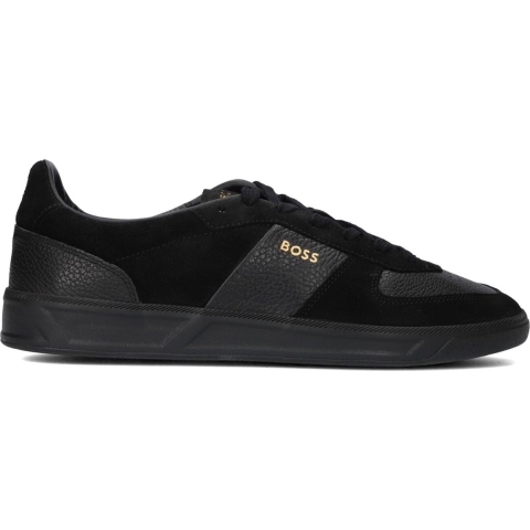 Boss Brandon zwart suède/leren herentrainers