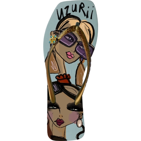 Uzurii Beach printed stella blauw