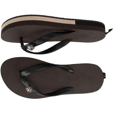 Uzurii Mondriaan switch dames slipper met hak koffie, , maat: