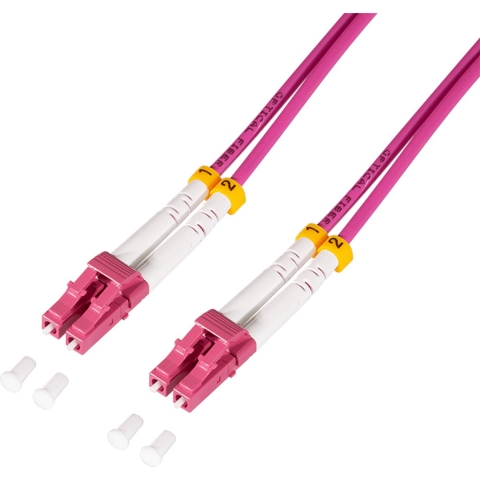 LogiLink FC4LC05 Glasvezel Optische vezel Aansluitkabel 5.00 m Violet [1x LC-/UPC-stekker - 1x LC-/UPC-stekker] 50/125 µ Multimode OM4