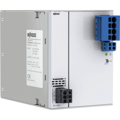 WAGO 787-1634 DIN-rail netvoeding 24 V/DC 20 A 570 W Aantal uitgangen:1 x Inhoud 1 stuk(s)