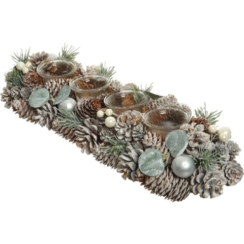 theelicht dennenappel l15b45h9c groen kerst Decoris - Decoris