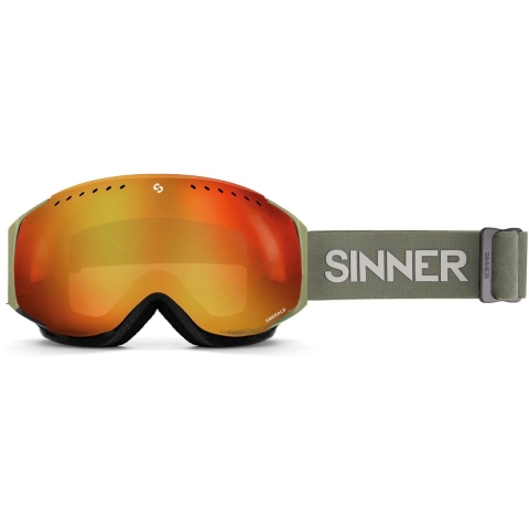 Sinner EMERALD skibril mat mosgroen/rood