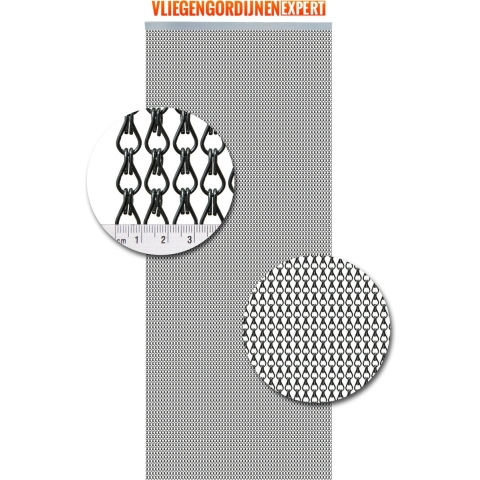 Vliegengordijnenexpert Vliegengordijn aluminium 90 x 210cm antraciet copy 90 x 210 cm in het kozijn