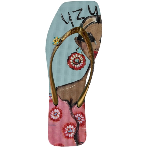 Uzurii Beach printed claudia blauw