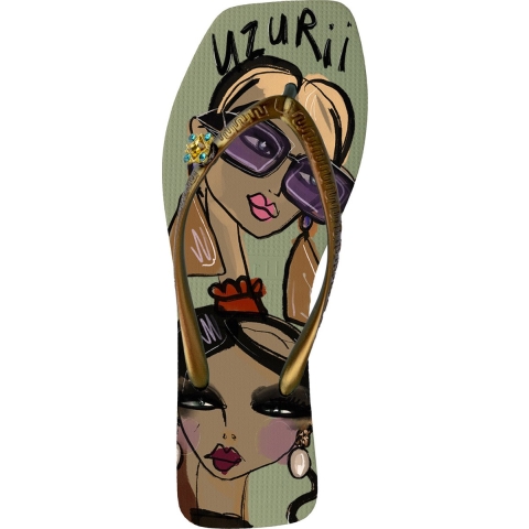 Uzurii Beach printed stella groen