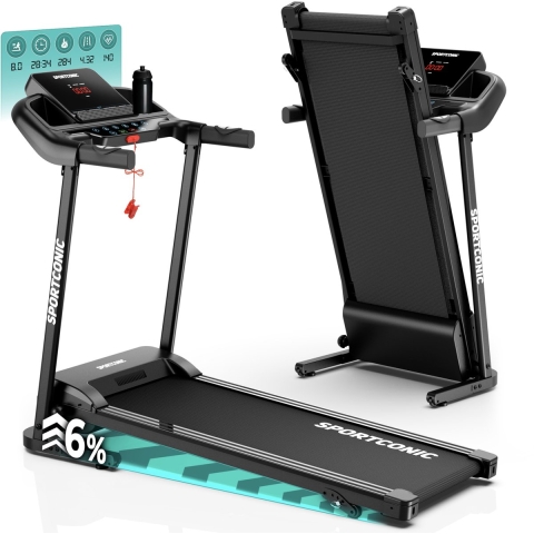 Sportconic Loopband - Inklapbaar - 12 Programma's - Hellingfunctie - LED-display - Hartslagmeter