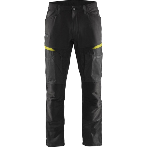 Blåkläder Service werkbroek met stretch 14561845 | Zwart/High-Vis Geel | Maat 54 - 7330509651254