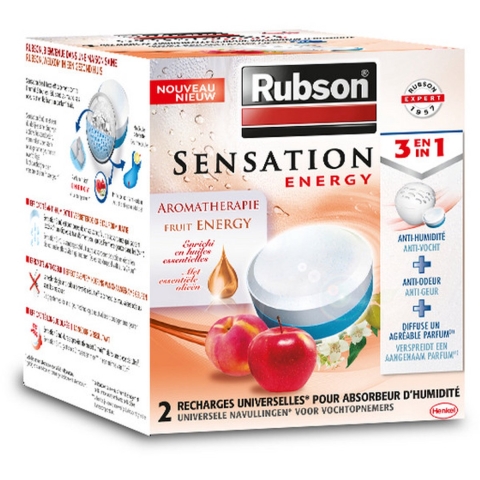 Rubson Vochtopnemer Navullingen Sensation Fruit 2 x 300 gr