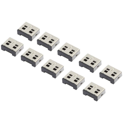 Renkforce USB-A-poortslot rf-USBBlocker-02 Set van 10 stuks Zilver Zonder sleutel RF-4463019