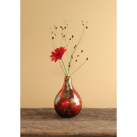 Dazzle vaas Ø12xH18cm ruby rood