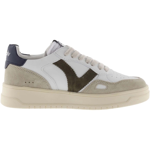 Leren en suede effect sneakers voor dames Victoria Seul