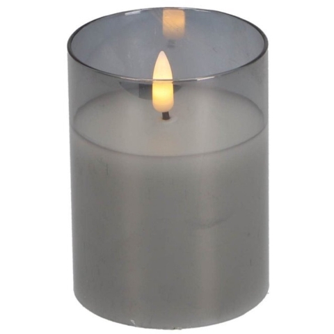 Daily Home LED Kaarsen Set met Afstandsbediening 3 Stuks Grijs/Glas