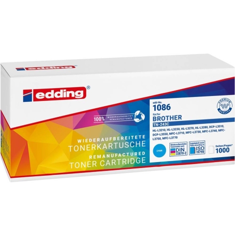 Edding Toner vervangt Brother TN-243 Compatibel Cyaan 1000 bladzijden EDD-1086 18-1086