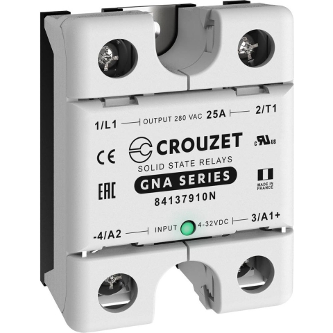 Crouzet Halfgeleiderrelais 84137910N 25 A Schakelspanning (max.): 280 V/AC Schakelend bij overbelasting 1 stuk(s)