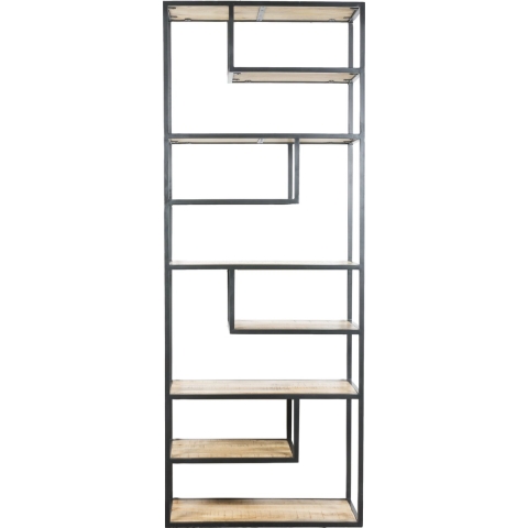 Home67 Vakkenkast huub hout 210 x 80 cm roomdivider