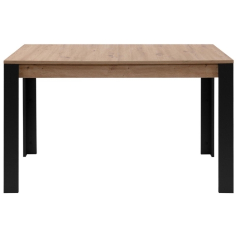 CaliCosy Uitschuifbare eettafel van 100 tot 150 cm, decor artisan eik en zwart tolosa